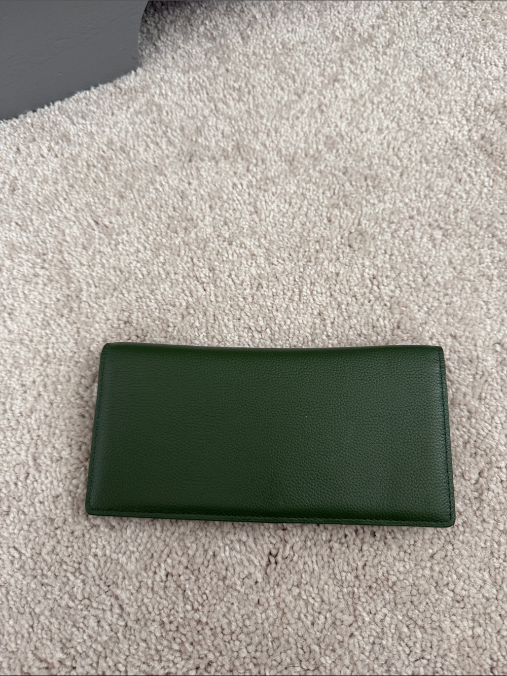 Green Leather Zip Wallet - Picture 2 of 3